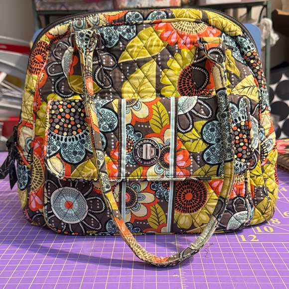 Vera Bradley Handbags - Vera Bradley Dome Satchel Flower Shower Pattern